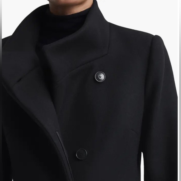 Reiss Mia Wool Blend Coat - Black Size 6 - Picture 2 of 5